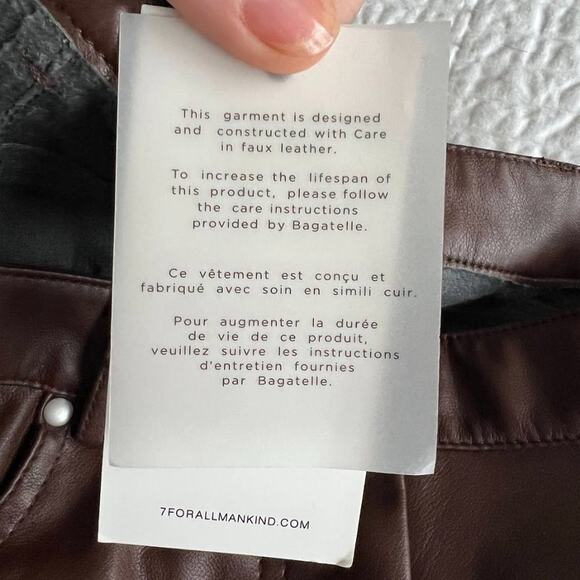 7 for All Mankind Faux Vegan Leather Slim Straight Pants - Picture 16 of 16